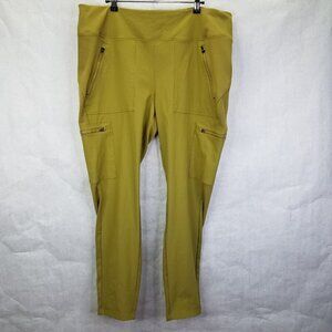 ATHLETA Headlands Pants Sz 20 Hybrid Cargo Tights Tapestry Gold Hike Travel Camp